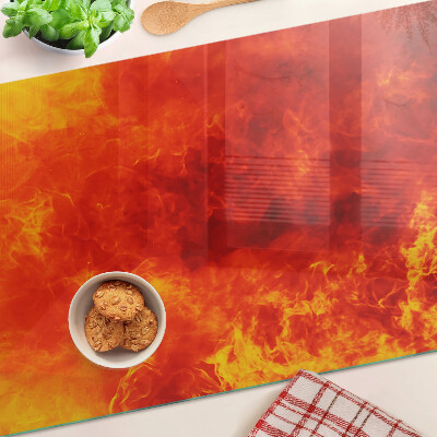 Tagliere in vetro con motivo «Fuoco e fiamme»