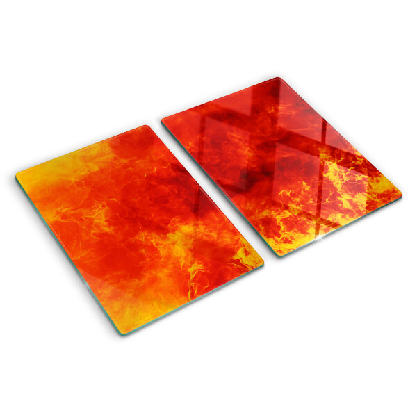Tagliere in vetro con motivo «Fuoco e fiamme»
