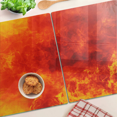 Tagliere in vetro con motivo «Fuoco e fiamme»