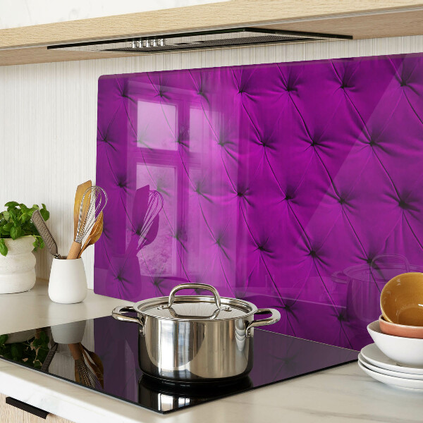 Tagliere in vetro temperato con motivo trapuntato in viola