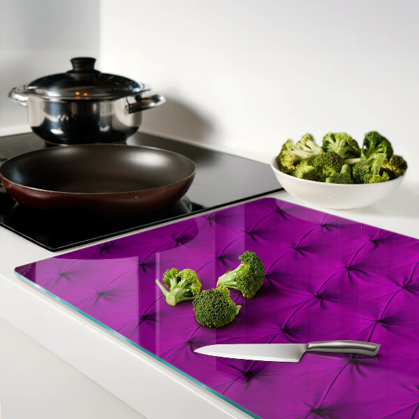 Tagliere in vetro temperato con motivo trapuntato in viola