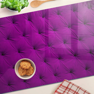 Tagliere in vetro temperato con motivo trapuntato in viola