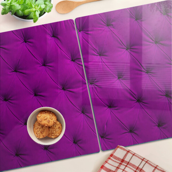 Tagliere in vetro temperato con motivo trapuntato in viola