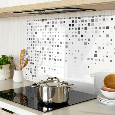 Tagliere in vetro temperato con motivi geometrici nei toni del grigio