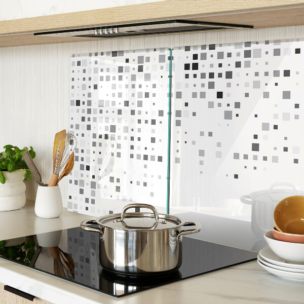 Tagliere in vetro temperato con motivi geometrici nei toni del grigio