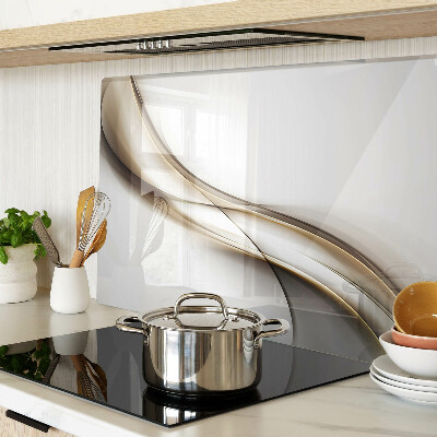 Tagliere in vetro temperato con motivo a onde nei toni del beige