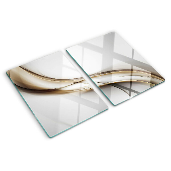 Tagliere in vetro temperato con motivo a onde nei toni del beige