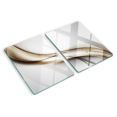 Tagliere in vetro temperato con motivo a onde nei toni del beige