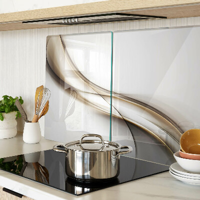 Tagliere in vetro temperato con motivo a onde nei toni del beige