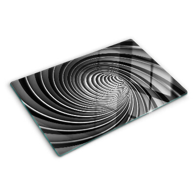 Tagliere in vetro con motivo a spirale vorticosa