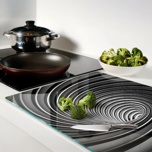 Tagliere in vetro con motivo a spirale vorticosa