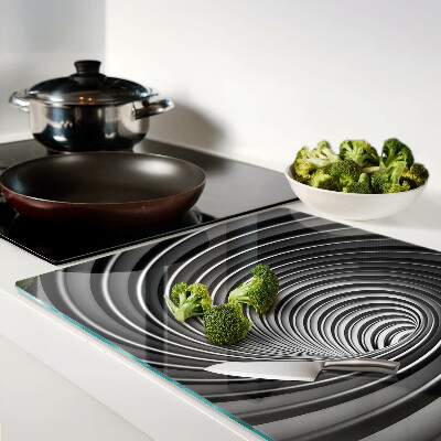 Tagliere in vetro con motivo a spirale vorticosa