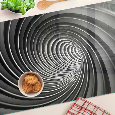 Tagliere in vetro con motivo a spirale vorticosa