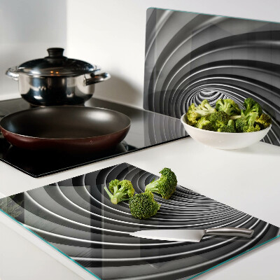 Tagliere in vetro con motivo a spirale vorticosa