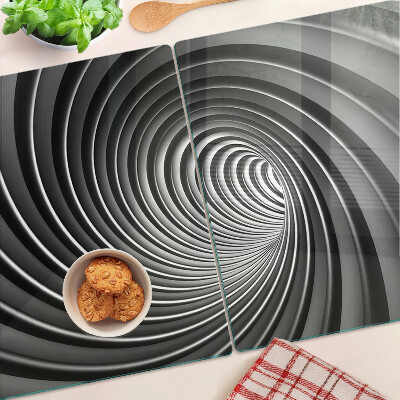 Tagliere in vetro con motivo a spirale vorticosa