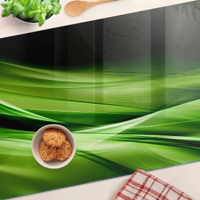 Tagliere in vetro temperato con motivo a onde verdi astratte