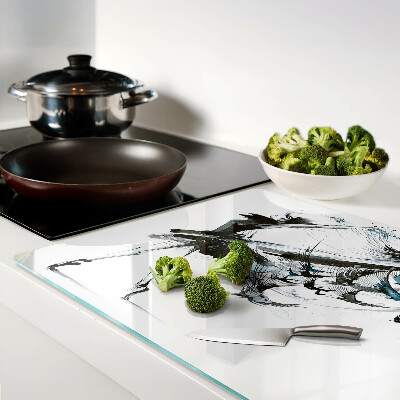 Tagliere in vetro con decorazione 'Danza alata'