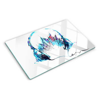 Tagliere in vetro temperato con stampa di paesaggio urbano