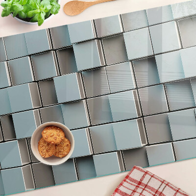 Tagliere in vetro temperato Piastrelle geometriche nei toni del blu