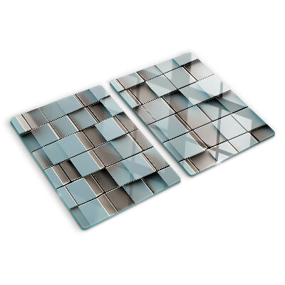 Tagliere in vetro temperato Piastrelle geometriche nei toni del blu