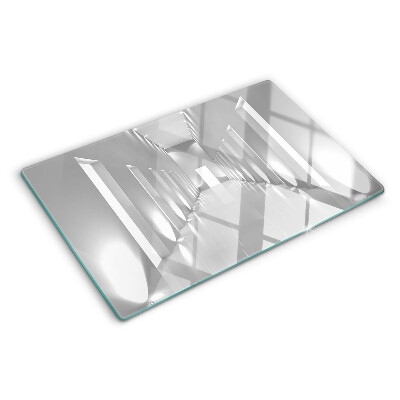 Tagliere in vetro con motivo a labirinto di luce astratto