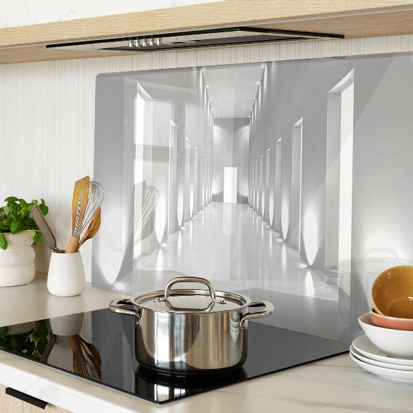 Tagliere in vetro con motivo a labirinto di luce astratto