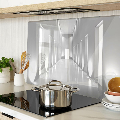 Tagliere in vetro con motivo a labirinto di luce astratto