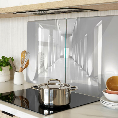 Tagliere in vetro con motivo a labirinto di luce astratto