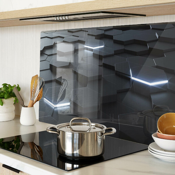 Tagliere in vetro temperato con motivo esagonale a effetto 3D