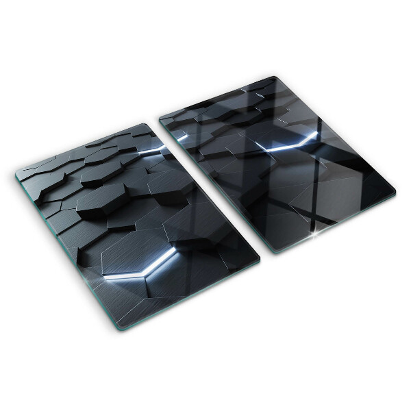 Tagliere in vetro temperato con motivo esagonale a effetto 3D