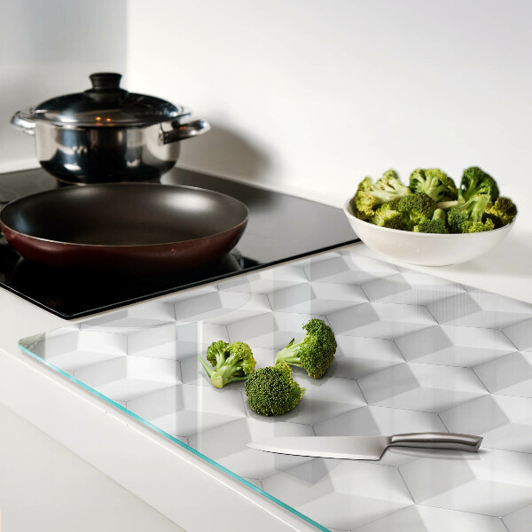 Tagliere in vetro temperato con motivo esagonale tridimensionale