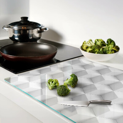 Tagliere in vetro temperato con motivo esagonale tridimensionale