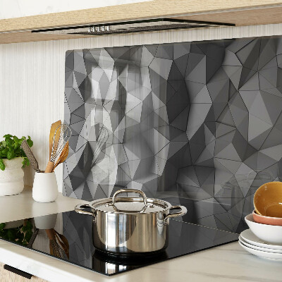 Tagliere in vetro con motivo geometrico astratto nei toni del grigio