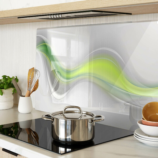 Tagliere in vetro temperato con motivo a onde nei toni del verde
