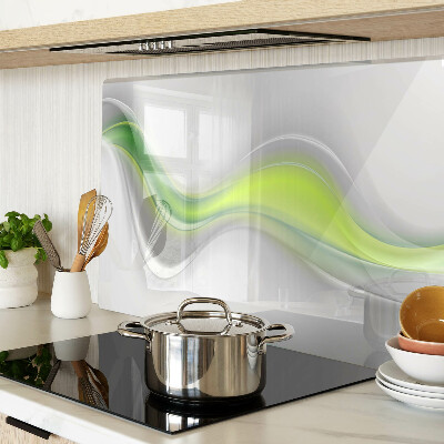 Tagliere in vetro temperato con motivo a onde nei toni del verde