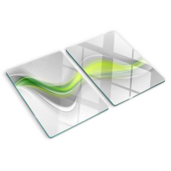 Tagliere in vetro temperato con motivo a onde nei toni del verde