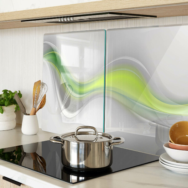 Tagliere in vetro temperato con motivo a onde nei toni del verde