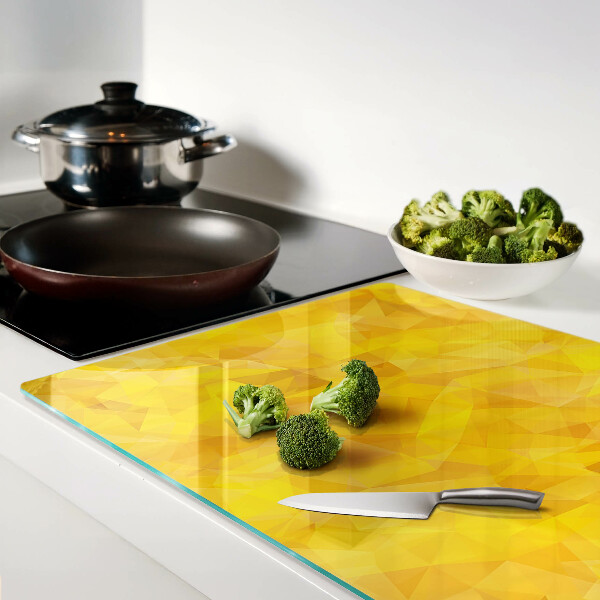 Tagliere in vetro Mosaico geometrico giallo