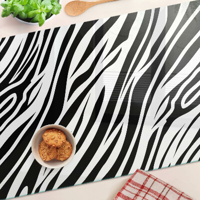 Tagliere in vetro temperato con motivo zebra