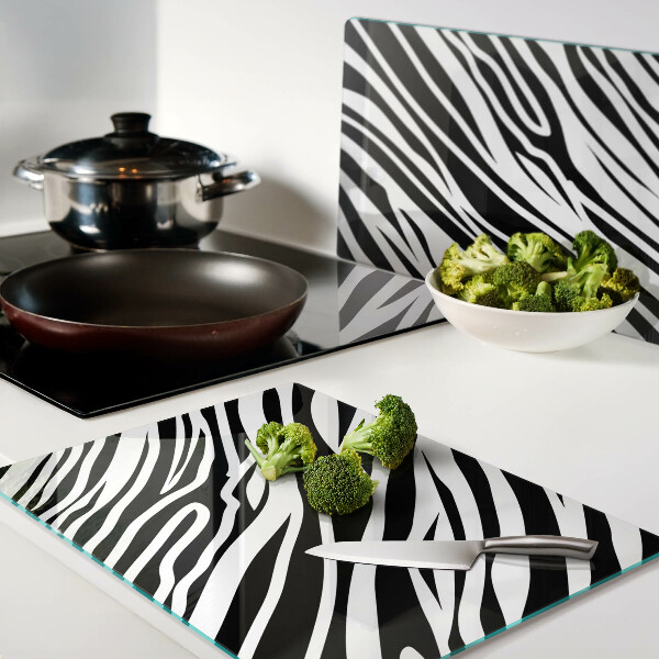 Tagliere in vetro temperato con motivo zebra