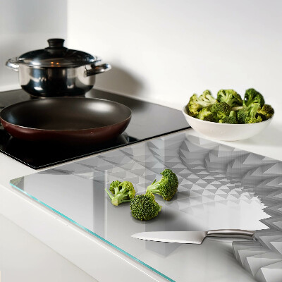 Tagliere in vetro temperato con motivo geometrico 3D