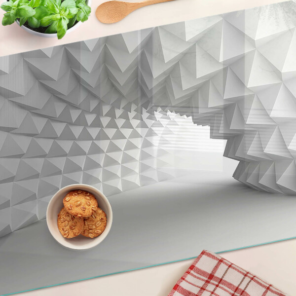 Tagliere in vetro temperato con motivo geometrico 3D