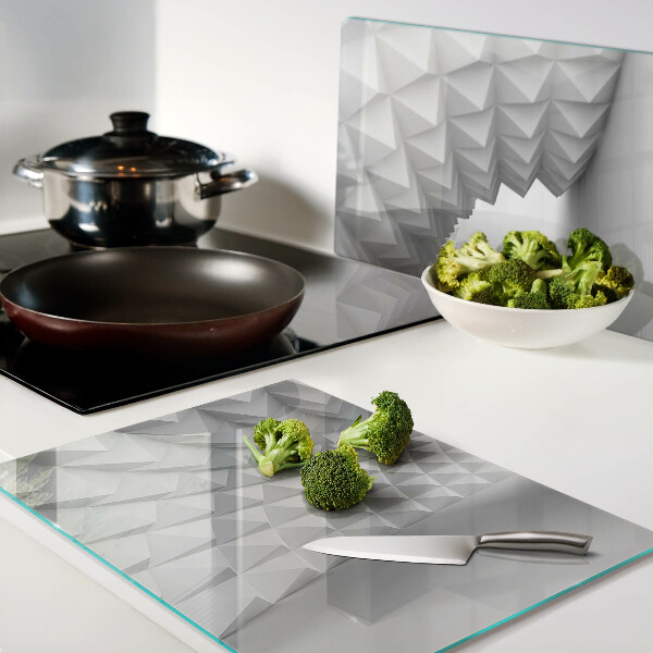 Tagliere in vetro temperato con motivo geometrico 3D