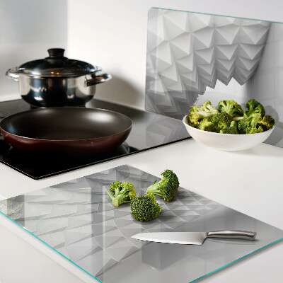 Tagliere in vetro temperato con motivo geometrico 3D