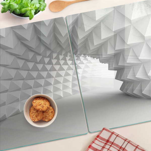 Tagliere in vetro temperato con motivo geometrico 3D