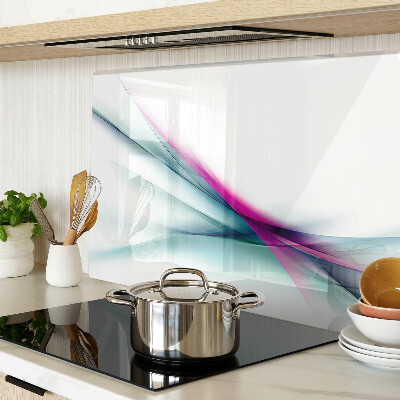 Tagliere in vetro con motivo di onde dai colori astratti