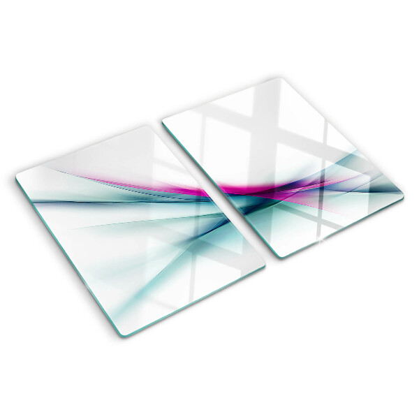 Tagliere in vetro con motivo di onde dai colori astratti