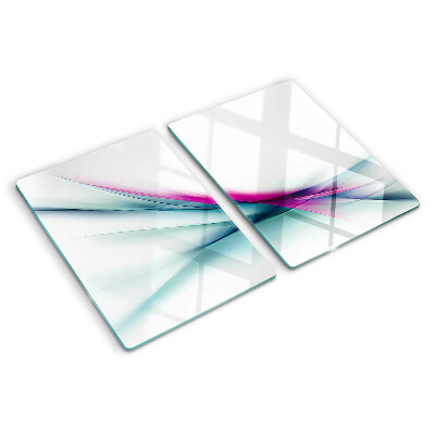 Tagliere in vetro con motivo di onde dai colori astratti