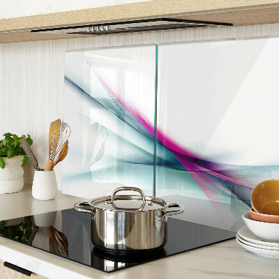 Tagliere in vetro con motivo di onde dai colori astratti