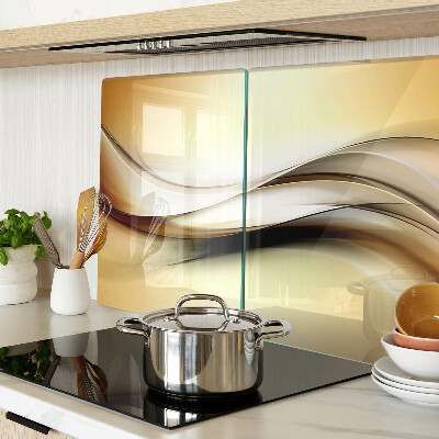 Tagliere in vetro temperato con motivo a onde astratte nei toni del beige